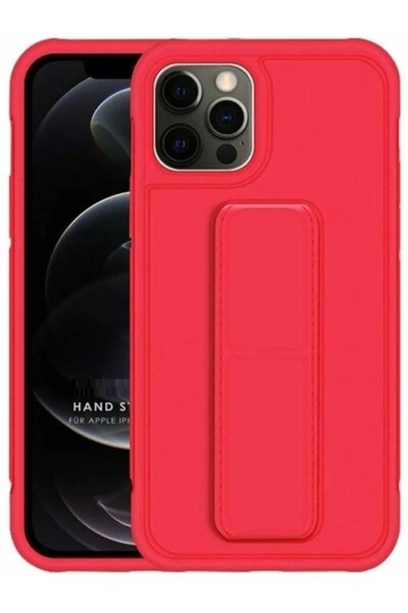 Apple iPhone 12 Pro Max El Askı Magnet Kılıf Kırmızı