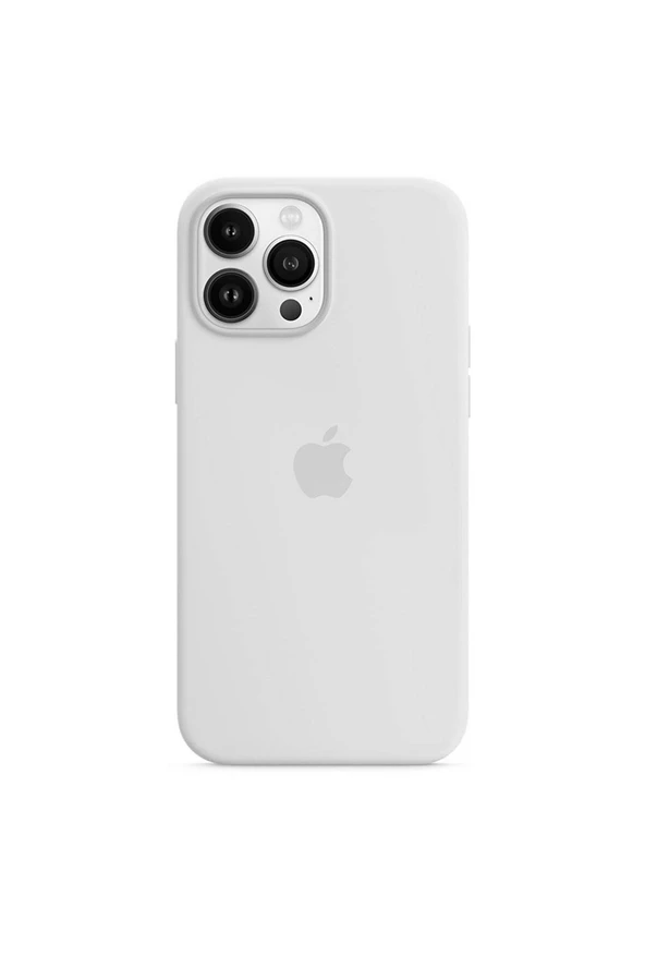 Apple iPhone 13 Pro 6.1'' Uyumlu Logolu Lansman Kılıf Beyaz