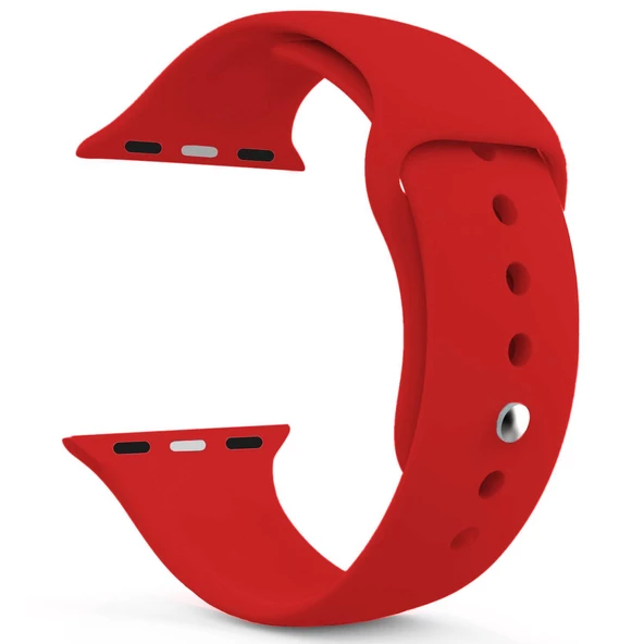Apple Watch Series SE 44 MM Silikon Kordon Kırmızı