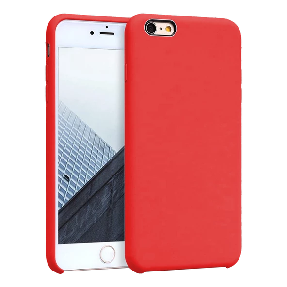 Apple iPhone 6 Plus İnce Mat Silikon Kılıf Kırmızı