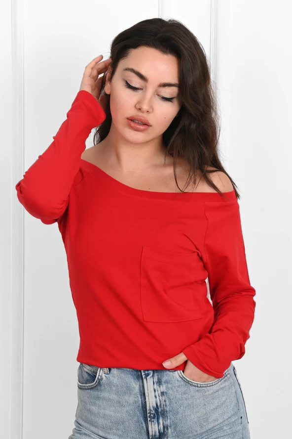 Kadın Geniş Yakalı Sweatshirt 9131-23 - 3