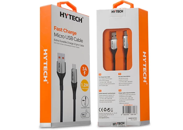 Hytech HY-X250 3A Micro Usb 1,2m Gold Data + Sarj Kablosu