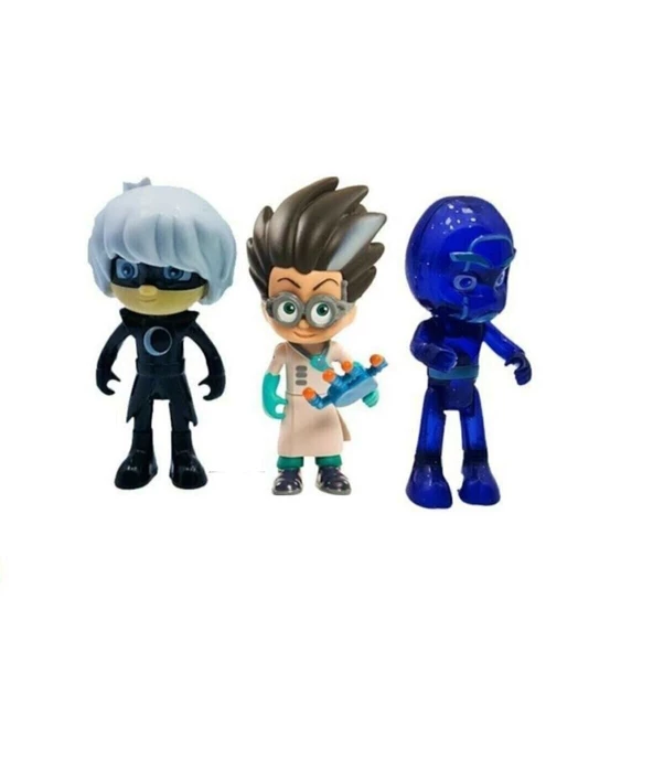 3lü Pjmasks Figür Oyuncakları Pijamaskeliler Figür Seti Romeo Gece Ninjası Ay Kız