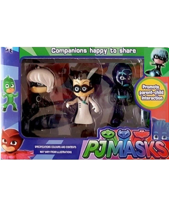 3lü Pjmasks Figür Oyuncakları Pijamaskeliler Figür Seti Romeo Gece Ninjası Ay Kız