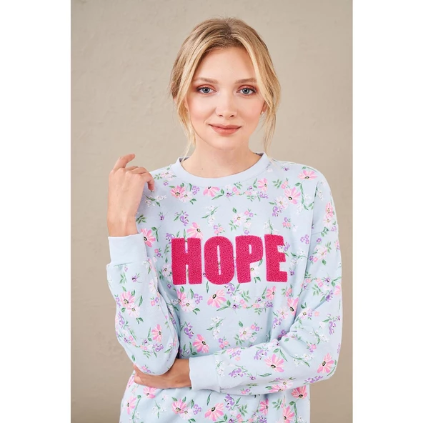 PJS 23569 Kadın Desenli Pijama Takım - 5