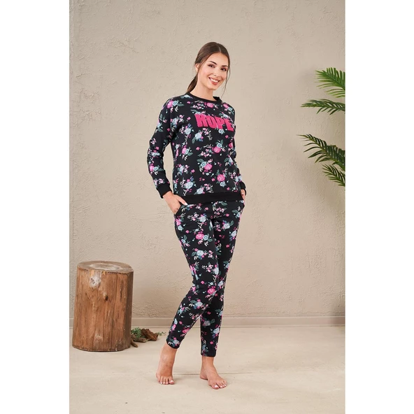 PJS 23569 Kadın Desenli Pijama Takım - 8