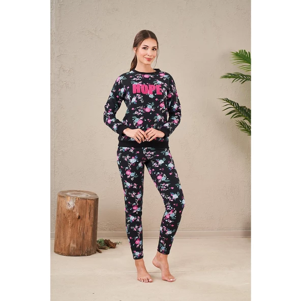 PJS 23569 Kadın Desenli Pijama Takım - 7