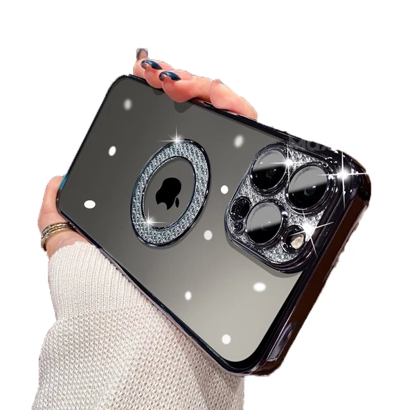 Apple iPhone 14 Pro Max Kılıf Prıltılı Çıkartılabilir Kamera Lens Korumalı Esta Kapak - 6