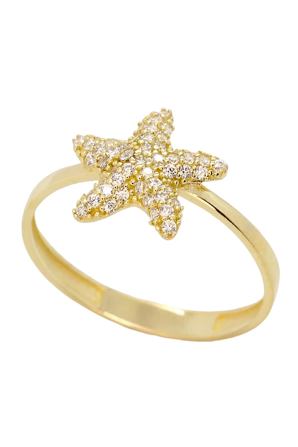 Cigold Taşlı Yüzük Deniz Yıldızı 14 Ayar Altın 1,50 Gr OA-K21701028429