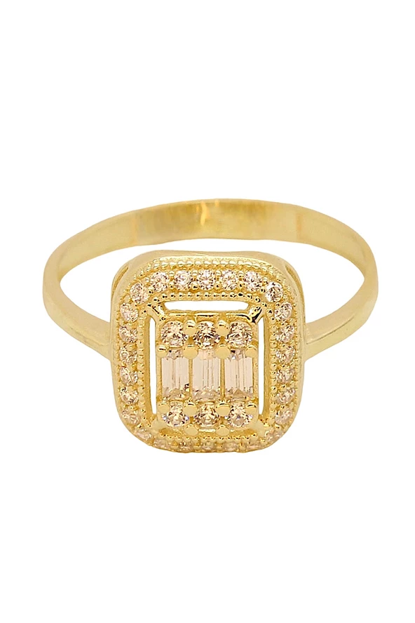 Cigold Taşlı Yüzük Baget 14 Ayar Altın 1,85 Gr OA-K21601028419 - 2