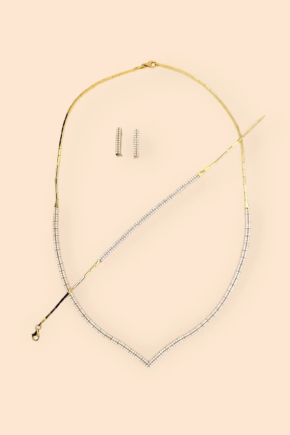 Cigold Taşlı Gerdanlık 14 Ayar Altın 17,51 Gr OA-K2TB01028479 - 2