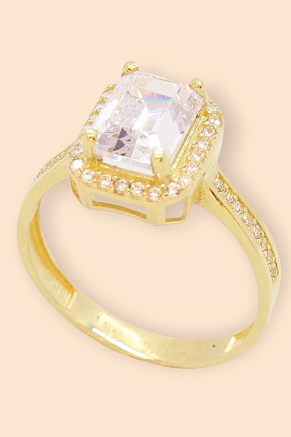 Cigold Taşlı Yüzük Baget 14 Ayar Altın 2,44 Gr OA-C11401028483 - 2