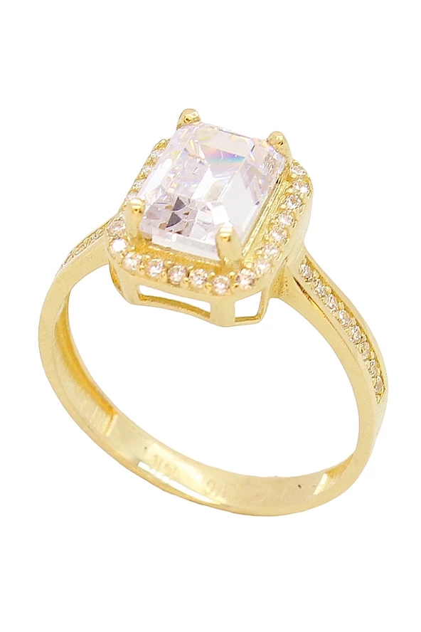 Cigold Taşlı Yüzük Baget 14 Ayar Altın 2,44 Gr OA-C11401028483