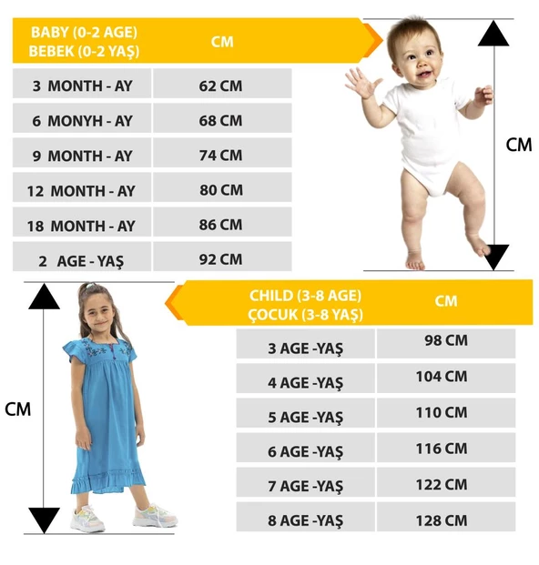 (2 Parça) Unicorn Baskılı Fermuarlı Sarı Bebek Tulum (0,3 Ay) - 3