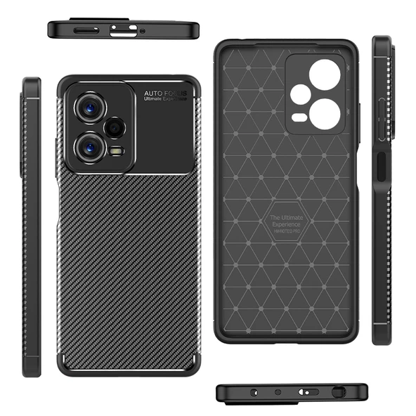 Vendas Xiaomi Redmi Note 12 Pro 5G Uyumlu Deep Dizayn Auto Focus Tasarımlı Karbon Dizayn Kılıf - 10