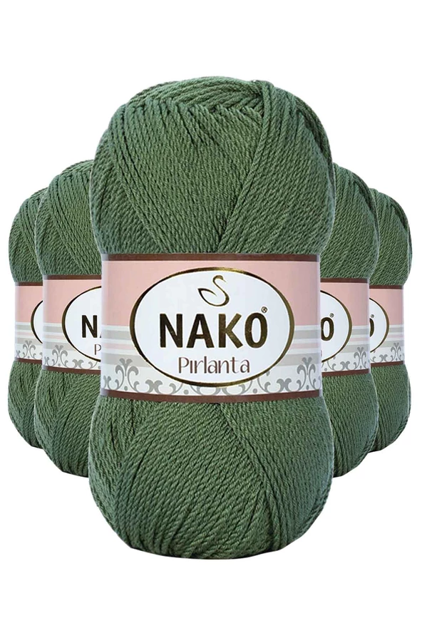 5 Adet Pırlanta Amigurumi El Örgü İpi Yünü Haki Yeşil 11253 ürün görseli 1