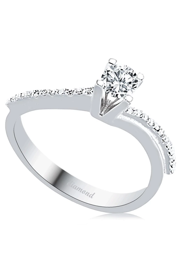 Cigold 14 Ayar Tektaş Pırlanta Yüzük OA-PYZK9000029