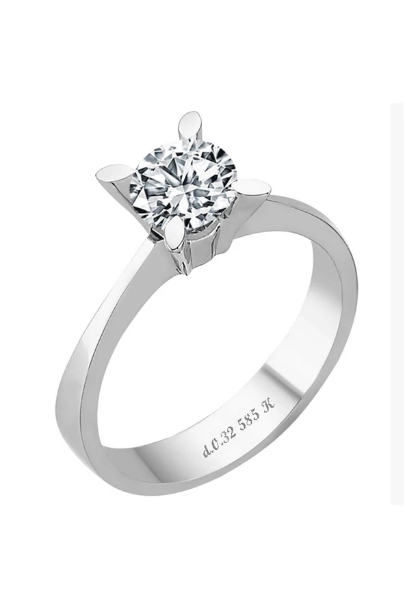 Cigold 14 Ayar Tektaş Pırlanta Yüzük OA-RNG-102