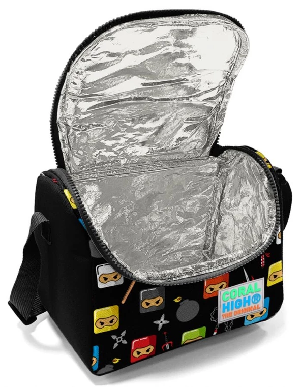 Coral High Erkek Çocuk Okul Beslenme Çantası - Siyah Ninja Baskılı Isı Yalıtımlı - 2