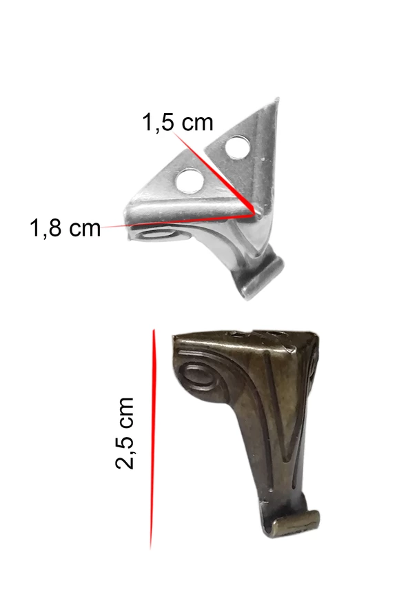 4 Adet Antik Dekoratif Sandık Kutu Ayak 2,5 cm - 3