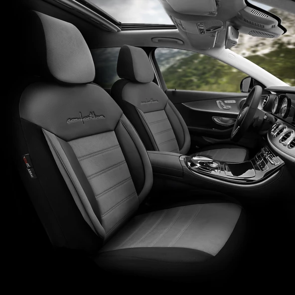 Otom Comfortline Design Premium Oto Koltuk Kılıfı  Gri-Siyah