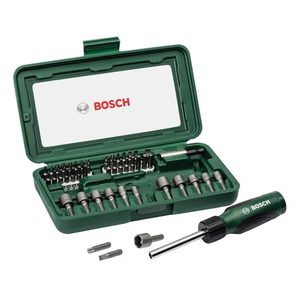 Bosch 46 Parça Cırcır Tornavidalı Vidalama ve Lokma Uçlu Aksesuar Seti - 2607019504