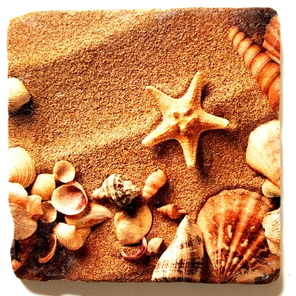 Şeker Portakalım Dekoratif Figürlü Doğal Taş Banyo Gider Kapağı Süsü Tekli 10X10 Cm