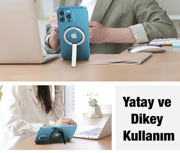 Coofbe Magsafe Uyumlu Mıknatıslı İphone 12 13 14 Pro Max Stand Masaüstü Telefon Tutucu Standı Braketi - 10