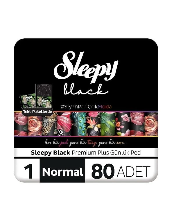 Sleepy Black Premium Plus Günlük Ped Normal 80 Adet Ped