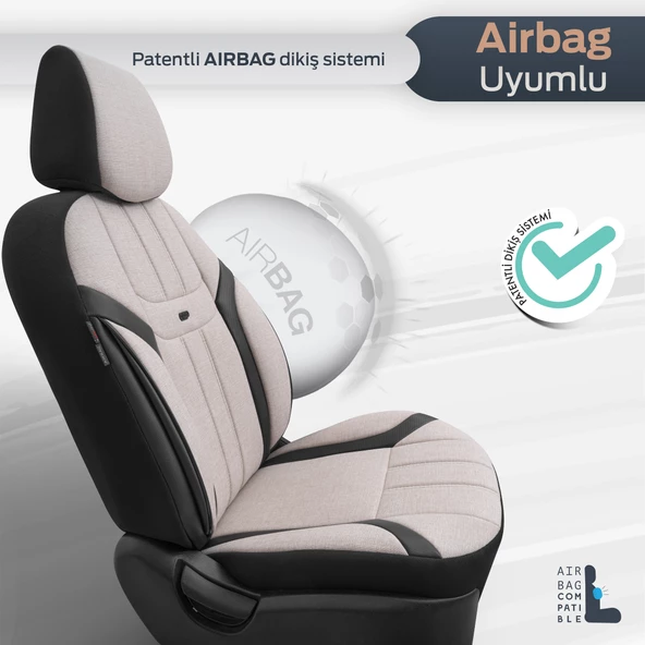 Otom Swan Series Universal Oto Koltuk Kılıfı  Bej - 3