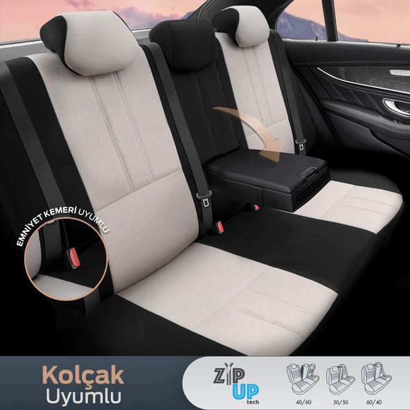 Otom Swan Series Universal Oto Koltuk Kılıfı  Bej - 6
