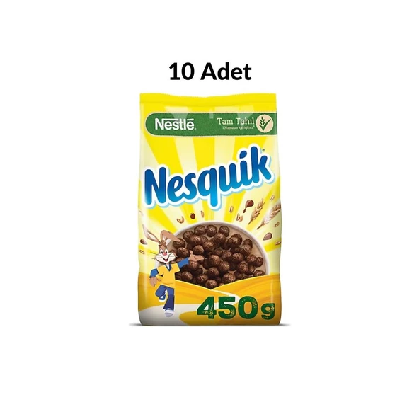 Nestle Nesquik Kakaolu Buğday Ve Mısır Gevreği 450 Gr X 10 Adet