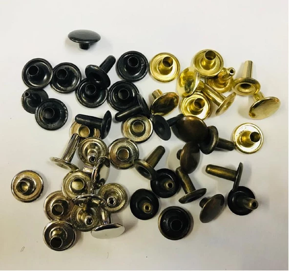 Perçin Rivet 75 no 12mm 25 Takım (Leathercraft, Deri Hobi) - 2