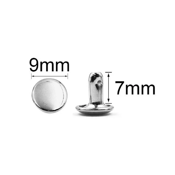 Perçin 33,5no 9mm İki Taraf Kafa 50 Takım (Leathercraft, Deri Hobi) - 11