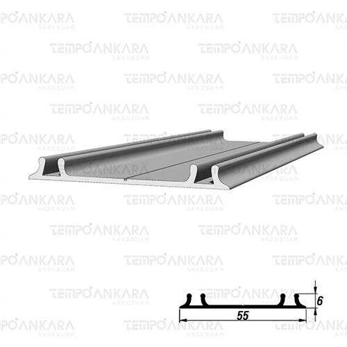 ALÜMİNYUM ÇİFTLİ ALT RAY MAT ELOKSAL 2,5MT