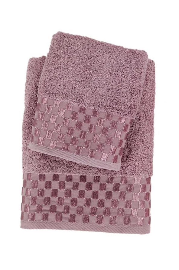 Bambu Soft Dama Desenliı Banyo Havlu Takımı 6 Renk - 8