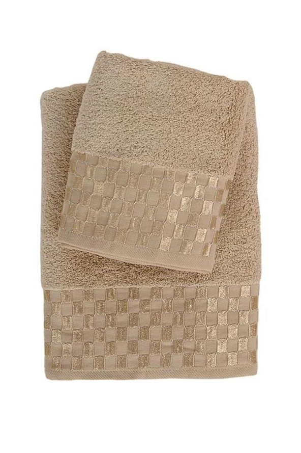 Bambu Soft Dama Desenliı Banyo Havlu Takımı 6 Renk - 9