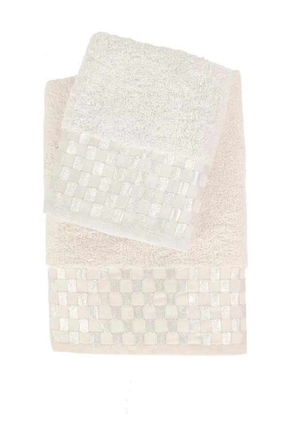 Bambu Soft Dama Desenliı Banyo Havlu Takımı 6 Renk - 11