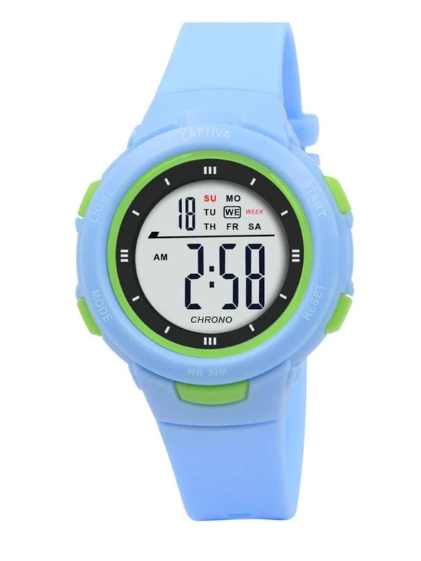 Captiva Digital 30 mt Suya Dayanıklı Işıklı Alarmlı Kronometreli Takvimli Silikon Kordonlu Çoçuk Kol Saati - 7
