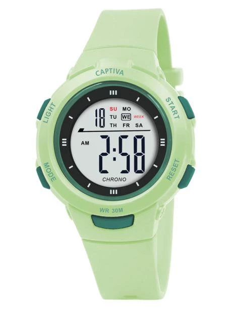 Captiva Digital 30 mt Suya Dayanıklı Işıklı Alarmlı Kronometreli Takvimli Silikon Kordonlu Çoçuk Kol Saati - 6