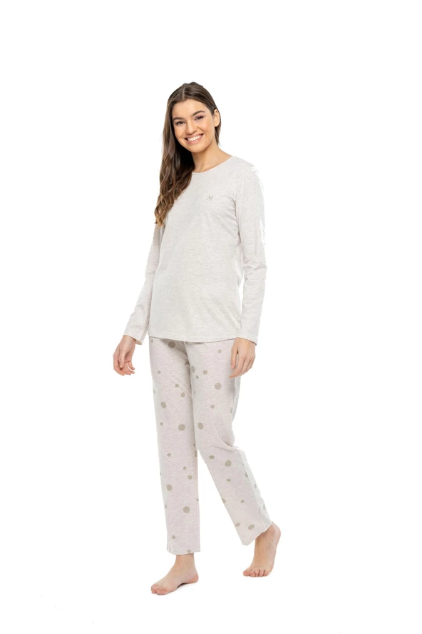 Mod Collection 3993 Kadın Yuvarlak Yaka Pijama Takımı