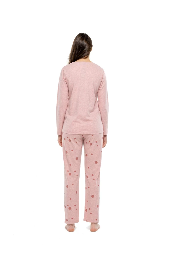 Mod Collection 3993 Kadın Yuvarlak Yaka Pijama Takımı - 4