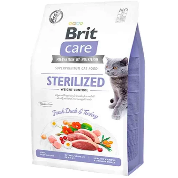 Brit Care Hypo-Allergenic Ördekli Tahılsız Kısırlaştırılmış Kedi Maması 7 kg
