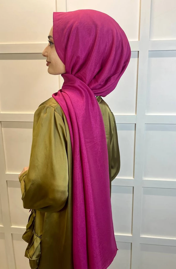 Harem Scarf Brisa Vual Şal 00816  FUŞYA - Resim 5