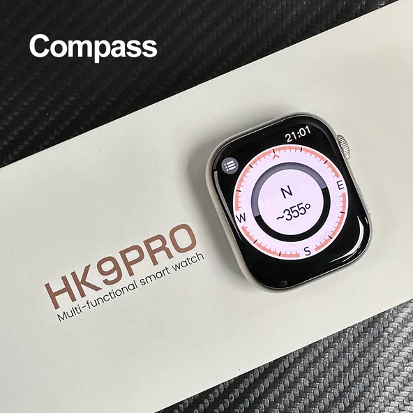 Hk9 Pro Max 2.02 Uyumlu Amoled Ekran Akıllı Saat 3 Kordon Kiliteme Serisi Gps Siri Akıllı Saat - 8