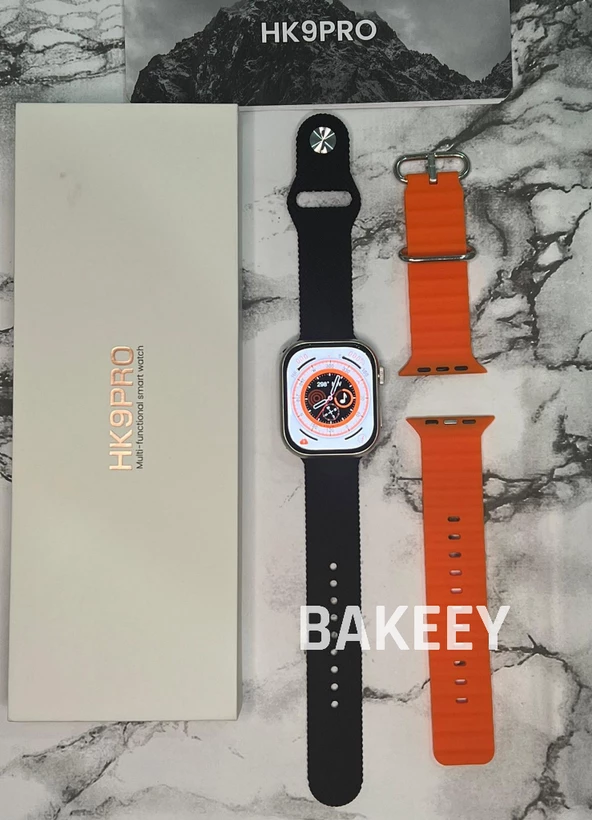 Hk9 Pro Max 2.02 Uyumlu Amoled Ekran Akıllı Saat 3 Kordon Kiliteme Serisi Gps Siri Akıllı Saat - 10
