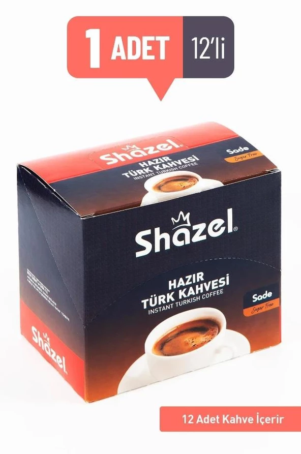 Shazel Hazır Türk Kahves Sade 12 li