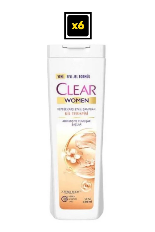 Clear Women Kil Terapisi Kepeğe Karşı Etkili Şampuan 350 Ml X 6 Adet