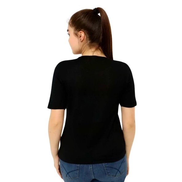 Kumaş Baskılı Triko Bluz - 5