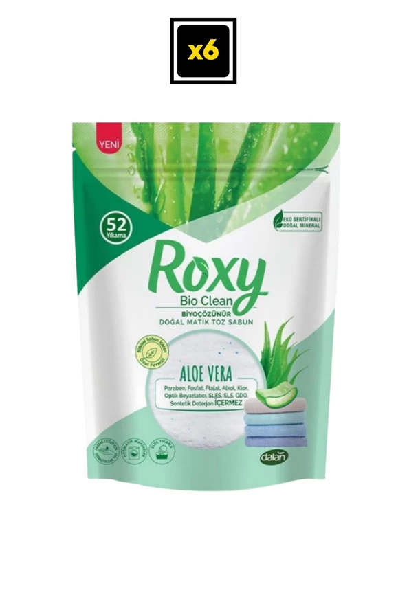 Dalan Roxy Matik Bio Clean Aloe Vera Sabun Tozu 1.6 Kg X 6 Adet